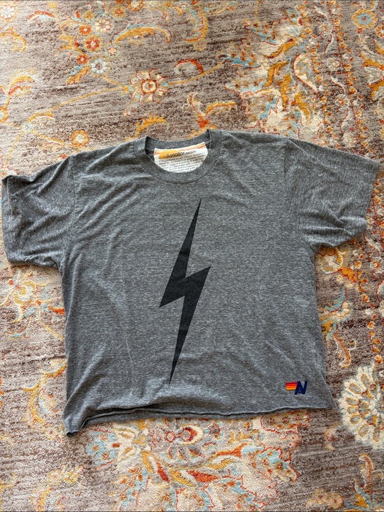 Aviator Nation Tops - Aviator Nation Gray Lightning Bolt Short Sleeve Tee
